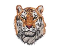 Patch Thermocollant Patchs brodés léopard, tigre, Lion, loup, for vêtements, appliqués, chapeau, manteau, robe, accessoires en tissu, autocollant Animal, 3 pièces pour les Vêtements(07 tiger)