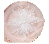 Patch Thermocollant Robe de mariée en tissu avec des Appliques fleurs brodées 3D, 1 pièce, garniture dentelle, col, Patch cousu for robe, décoration DIY, 25cm(White)