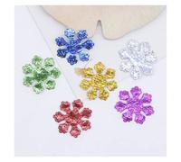 Patch Thermocollant Tissu flocon de neige argenté à paillettes, 120 pièces, Appliques couture sur décoration noël, accessoires for vêtements, sac, chapeau, patchs DIY(Mixed)