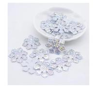 Patch Thermocollant Tissu flocon de neige argenté à paillettes, 120 pièces, Appliques couture sur décoration noël, accessoires for vêtements, sac, chapeau, patchs DIY(Silver)