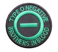Patch Type O Négative Noir Vert 7.5 Cm Écusson Rock Roll Thermocollant