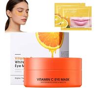 Patch Yeux Anti Cernes, Orange Vitamin C Patch Yeux &Lip Mask, Patch Contour des Yeux, Hyaluron Eye Masque, patch Cernes et Poches, Eye Patch pour Les yeux, Anti Rides, anti Poche, 62 PCS
