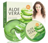 Patch Yeux Collagene et Acide Hyaluronique,60 Pcs Patch Yeux Anti Cernes,Patchs pour Les Yeux Aloe Vera Yeux Éclaircir Les Cernes,Réutilisable contre les cernes Poches Rides Cercles foncés Puffiness