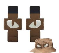 Patch yeux de chat phosphorescent - Attaches à crochet Patchs de broderie brillants Patch doux - Soft Portable Multipurpose Cat Eyes Glow In The Dark Non Fading Pour Chapeau Vêtements Vest
