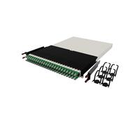 Patchbox ONE 30 RU Panneau de brassage Cat.6a 24 ports avec système de gestion de câbles rétractable pour rack de 48,3 cm, avec câbles plats de 10 Go et cassettes, configuration réseau et serveur