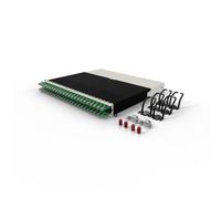 Patchbox ONE 8 RU Cat.6a Panneau de brassage 24 ports avec système de gestion de câbles rétractable pour racks de 48,3 cm, comprend des câbles réseau plats de 10 Go pour une configuration facile du