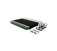 Patchbox ONE 8 RU Cat.6a Panneau de brassage 24 ports avec système de gestion de câbles rétractable pour racks de 48,3 cm, comprend des câbles réseau plats de 10 Go pour une configuration facile du