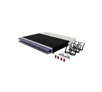 Patchbox ONE 8 RU Cat.6a Panneau de brassage 24 ports avec système de gestion de câbles rétractable pour racks de 19", comprend des câbles réseau plats de 10 Go, configuration facile du rack réseau et