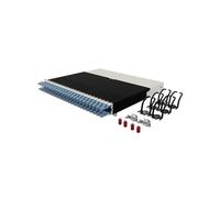 Patchbox ONE 8 RU Cat.6a Panneau de brassage 24 ports avec système de gestion de câbles rétractable pour racks de 19", comprend des câbles réseau plats de 10 Go pour une configuration facile du réseau