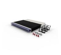 Patchbox ONE 8 RU Cat.6a Panneau de brassage 24 ports avec système de gestion de câbles rétractable pour racks de 19", comprend des câbles réseau plats de 10 Go, configuration facile du rack réseau et