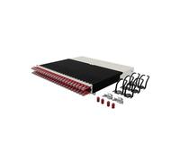 Patchbox ONE 8 RU Cat.6a Panneau de brassage 24 ports avec système de gestion de câbles rétractable pour racks de 19", comprend des câbles réseau plats de 10 Go pour une configuration facile du réseau
