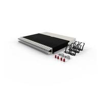 Patchbox ONE 8 RU Cat.6a Panneau de brassage 24 ports avec système de gestion de câbles rétractable pour racks de 48,3 cm, comprend des câbles réseau plats de 10 Go pour une configuration facile du