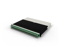 PATCHBOX Panneau de brassage ONE 8 RU Cat.6a 24 ports, gestion câbles rétractable, câbles plats 10 Go