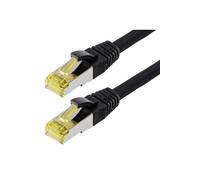 Patchcable s ftp (pimf) cat 6a noir 0,5m - patchcable avec schmalem knickschutz helos 118162