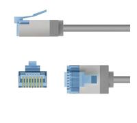 Patchcord Cat.6a-1500 U/FTP SLIM LSZH-TPE gris/15m/ 74313