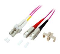 Patchcord Techly SC/UPC-LC/UPC Duplex Multi Mode OM4 1 m fuksja | ILWL D5-SCLC-010/OM4