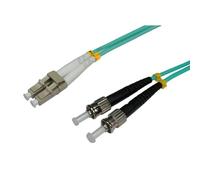 Patchcord Techly ST/UPC-LC/UPC Duplex Multi Mode OM3 3 m aqua | ILWL D5-STLC-030/OM3