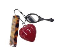 Patché À Léopard Acétate Peigt Keynchain Avec Outil De Maquillage Et Cardiaque En Métal Trappe Clés Multifonctionnelle Brosse Cheveux Voyage Voyage