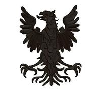 Patche Dorsal Aigle Médiéval Thermocollant Grand Patch Brodé Noir Chevalier Blason