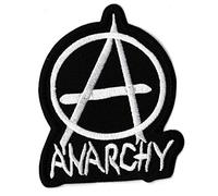 Patche écusson anarchie blanc patch symbole anarchiste brodé thermocollant