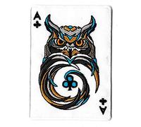 Patche écusson As de Trèfle Hibou Blanc Patch brodé Chouette Grand duc thermocollant