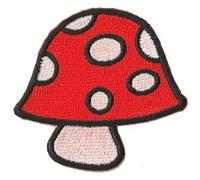 Patche écusson Champignon Orange Patch brodé thermocollant Broderie