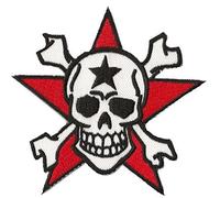 Patche écusson étoile rouge skull thermocollant patch brodé pirate