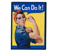 Patche Écusson Féministe We Can Do It Slogan Patch Imprimé Militant Thermocollant