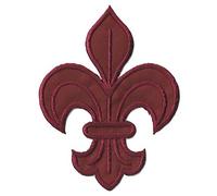 Patche écusson Fleur de Lys Lilly bordeaux patch brodé thermocollant