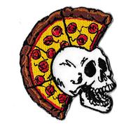 Patche écusson pizza skull punk patch brodé thermocollant