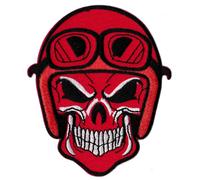 Patche red biker Skull motard écusson thermocollant patch moto casque mort