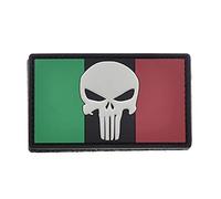 PATCHERIA Patchwork Italian Flag Skull Punisher Patch en PVC 8,5 x 5 cm