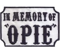 Patches Aufnäher SOA in Memory of OPIE Sons of Anarchy Biker Rankpatch Samcro Men of Mayhem Motorcycle Club DIY Aufbügler Motorrad Abzeichen zum aufbügeln Aufkleber Applikation Iron on Patch 90x60mm