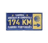 Patches - Caminho Português - Caminha 174 KM - Santiago de Compostelle - 9x4,2 cm - Brodé - Chemin de Saint-Jacques