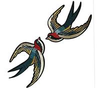 Patches d'oiseaux 1pair Patches brodées en fer à fer brodées Patches vintage Avalettes Birds Fon sur des plaques Sticker de couture bricolage pour les vêtements, Patches brodées