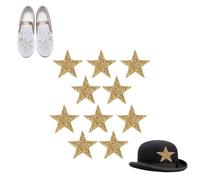 Patches en strass de forme d'étoile, 10pcs 8cm / 3in Adhésives de fonte chaude Appliques Vêtements Réparation Decoration Patches en or Applique d'étoile pour bricolage