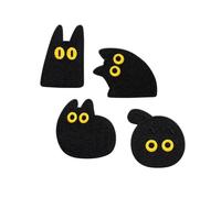 Patches pour vêtements Écusson brodé Chat Noir Mignon - Autocollant en tissu for téléphone, carnet, iPad(5-4PCS)
