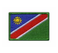 Patchion - 1 x Patch à coudre rectangulaire classique en polyester bleu foncé, brodé drapeau de la Namibie, 3,5 cm x 5,2 cm