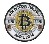 Patchion 4ème Halving Bitcoin - Avril 2024 - Noir Crochet Et Boucle - Patch/Badge/Emblème Brodé