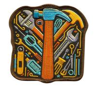 Patchion Bricoleur - Crochet Noir Et Boucle - Patch Brodé/Badge/Emblème