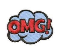Patchion Bulle De Dialogue - OMG! Oh Mon Dieu! - Fermoir Noir (Crochet Et Boucle) - Patch/Badge/Insigne Brodé
