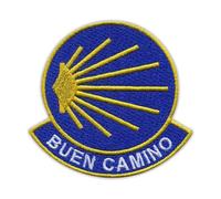 Patchion Chemin De Saint-Jacques - Buen Camino - Crochet Noir Et Boucle - Patch Brodé/Badge/Emblème