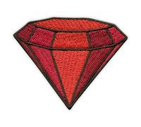 Patchion Diamond, sparkler - red, ruby - Noir, crochet et boucle compatibles avec VELCRO® - Patch/Insigne/Emblème brodé