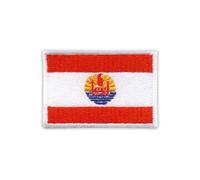 Patchion Drapeau De La Polynésie Française - Blanc Crochet Et Boucle - Patch/Badge/Emblème Brodé
