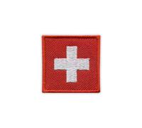 Patchion Drapeau De La Suisse - Crochet Noir Et Boucle - Patch Brodé/Badge/Emblème