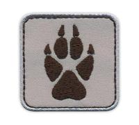 Patchion Empreinte De Loup - Patte De Loup - Crochet Noir Et Boucle - Patch Brodé/Badge/Emblème