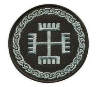 Patchion Hands of God with ornament around - Noir, crochet et boucle compatibles avec VELCRO® - Patch/Insigne/Emblème brodé