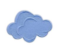 Patchion - Nuage - Fabriqué avec des fils phosphorescents - Écusson brodé rectangulaire décoratif - 7,1 x 5,1 cm - Noir et rouge - 1 pièce - À coudre ou à repasser