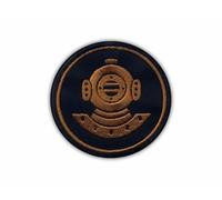 Patchion Plongeur - Fil Marron - Noir Crochet Et Boucle - Patch/Badge/Emblème Brodé