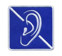 Patchion Signe SOURD - Symbole Pour La Surdité - Crochet Noir Et Boucle - Patch Brodé/Badge/Emblème
